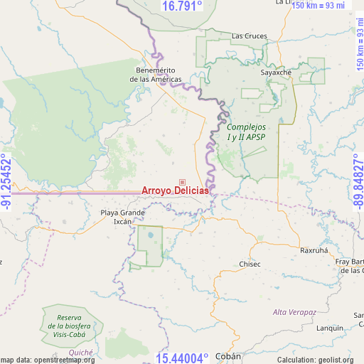 Arroyo Delicias on map