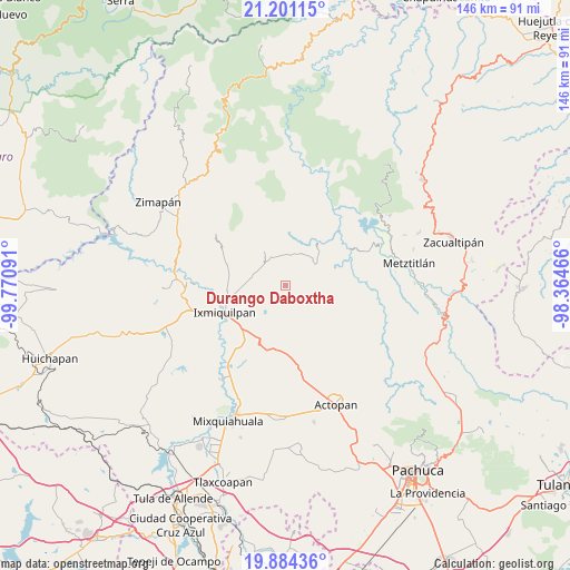 Durango Daboxtha on map