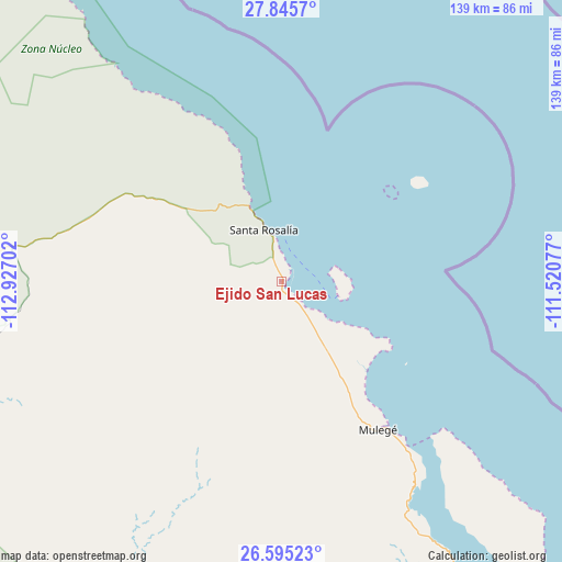 Ejido San Lucas on map