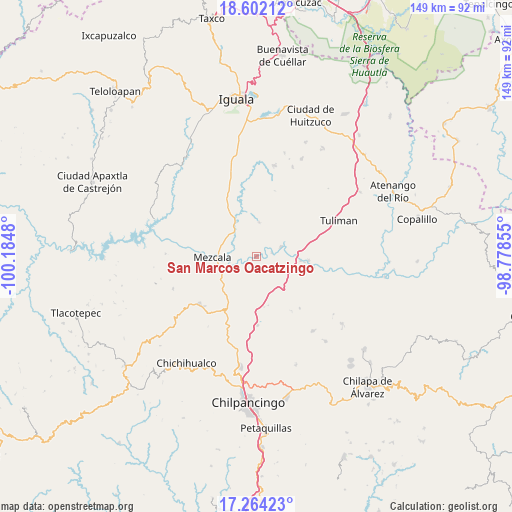 San Marcos Oacatzingo on map