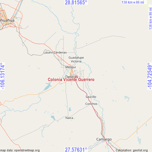 Colonia Vicente Guerrero on map