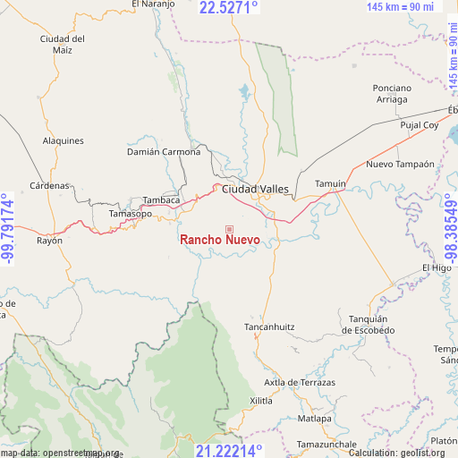 Rancho Nuevo on map
