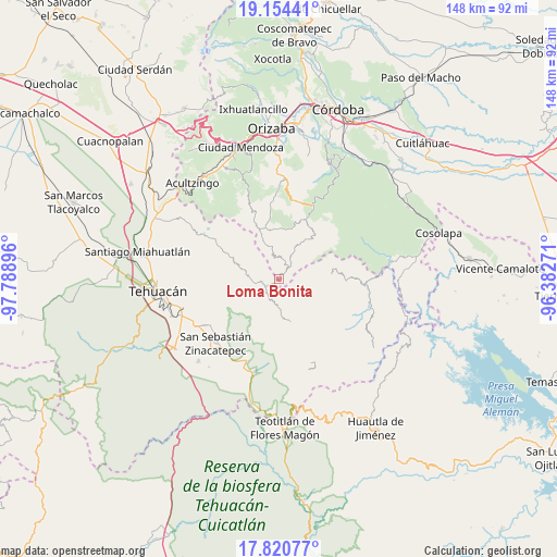 Loma Bonita on map