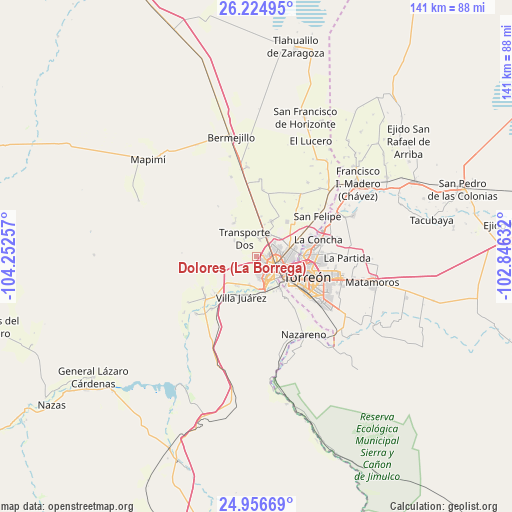 Dolores (La Borrega) on map