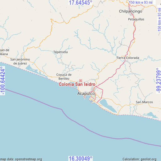 Colonia San Isidro on map