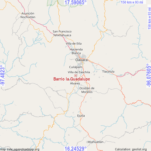 Barrio la Guadalupe on map