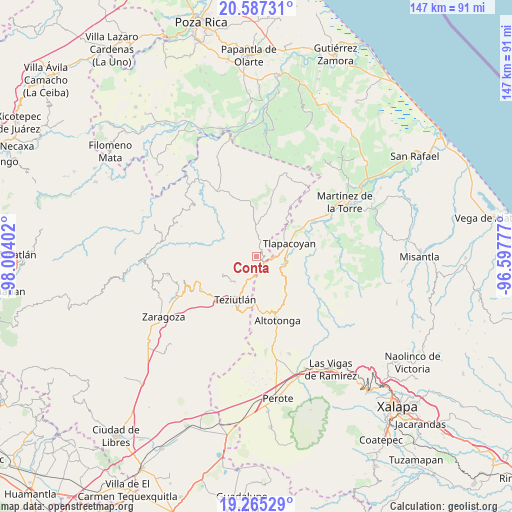 Conta on map