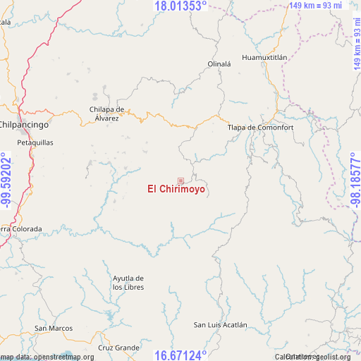 El Chirimoyo on map