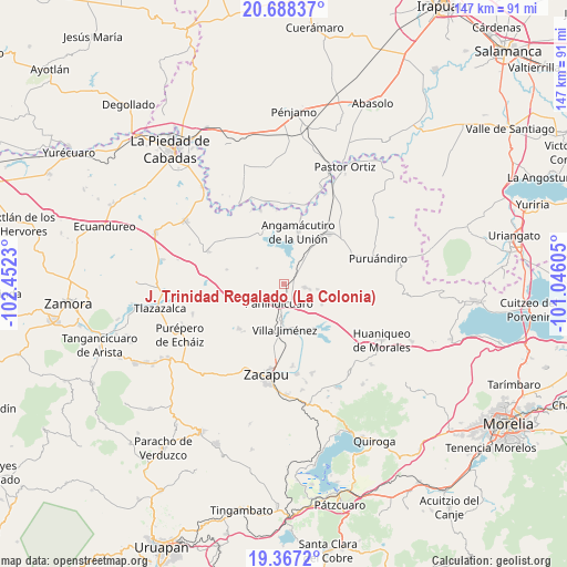J. Trinidad Regalado (La Colonia) on map