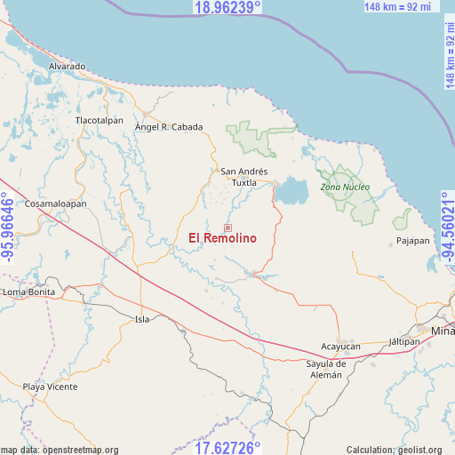 El Remolino on map