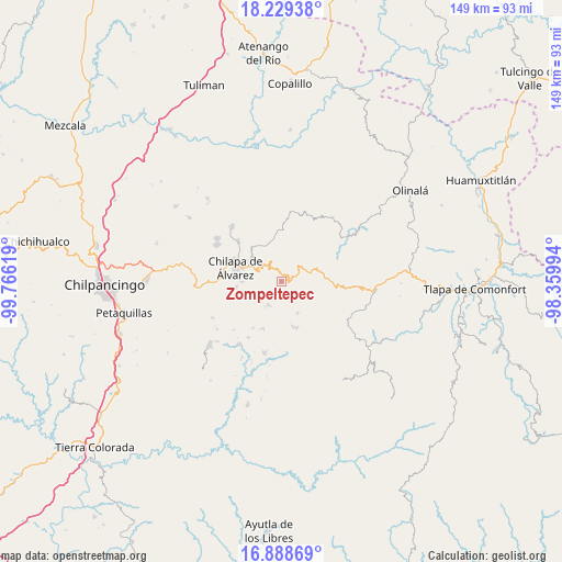 Zompeltepec on map