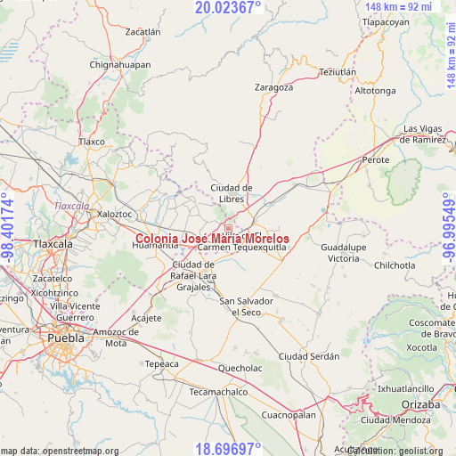 Colonia José María Morelos on map