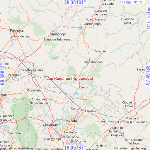 Los Ranchos (Rinconada) on map