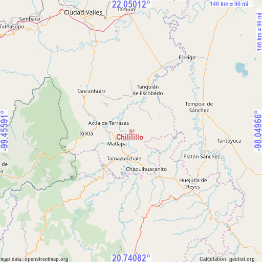 Chililillo on map