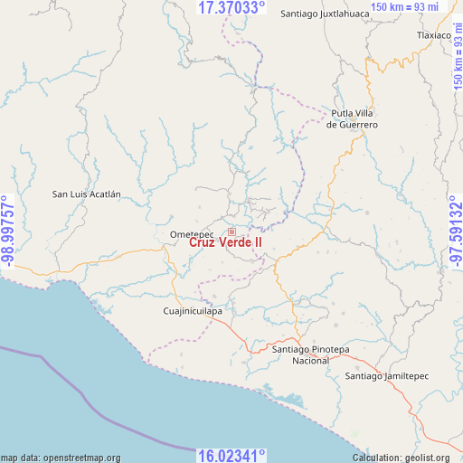 Cruz Verde II on map
