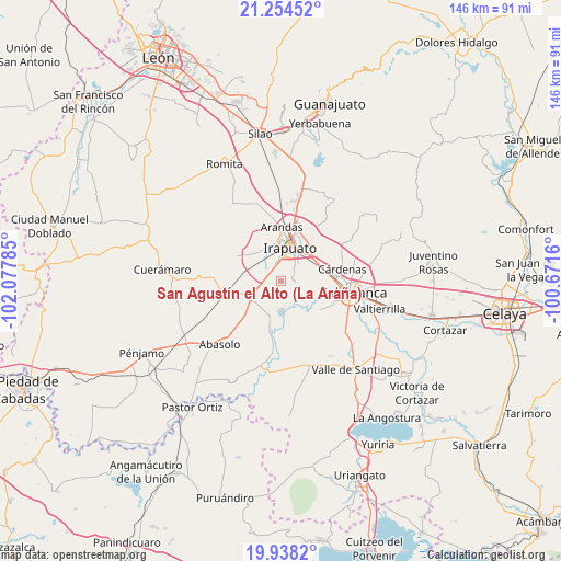 San Agustín el Alto (La Araña) on map