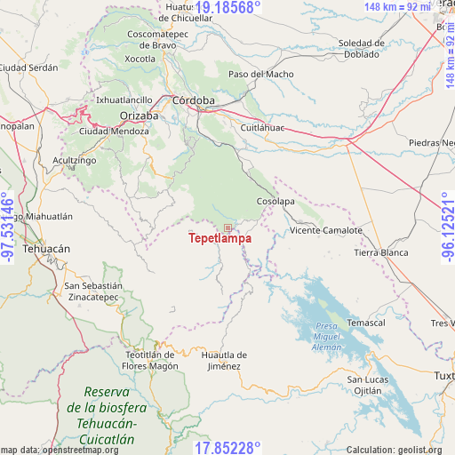 Tepetlampa on map