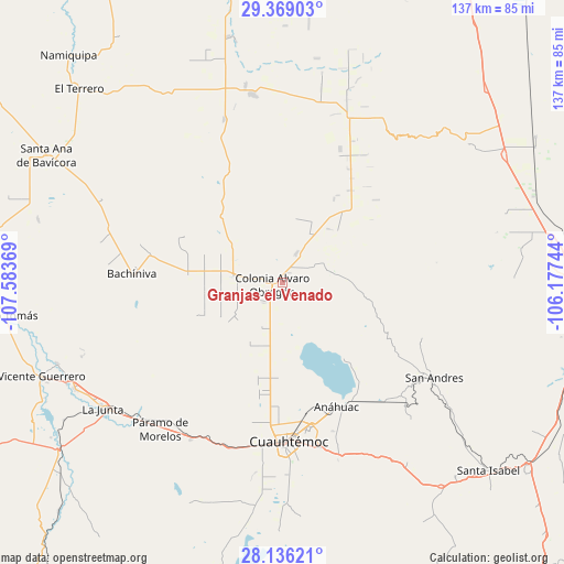 Granjas el Venado on map