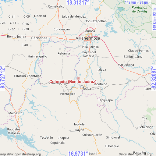 Colorado (Benito Juárez) on map