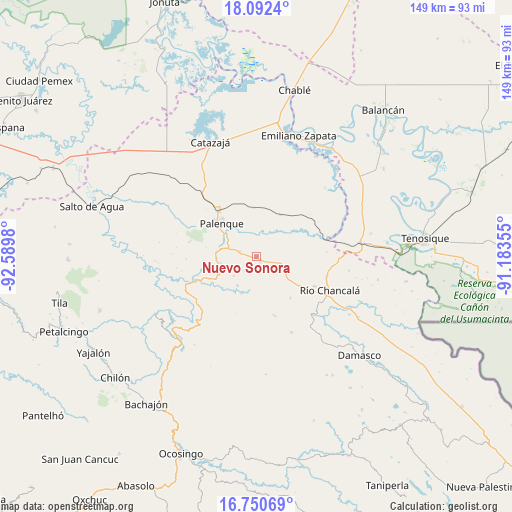 Nuevo Sonora on map