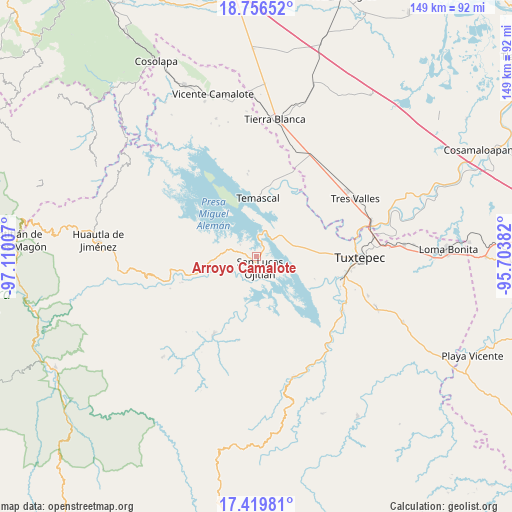 Arroyo Camalote on map