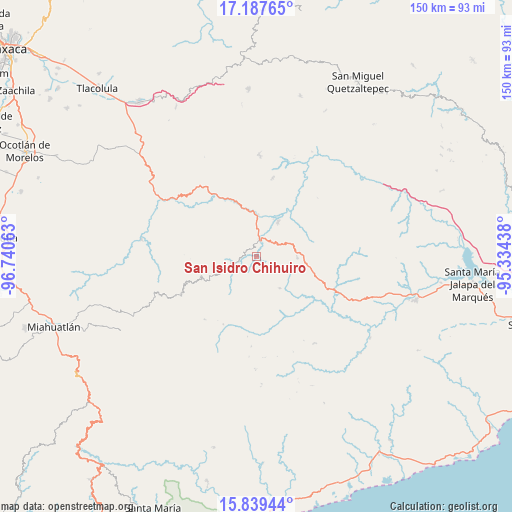 San Isidro Chihuiro on map