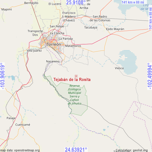 Tejabán de la Rosita on map