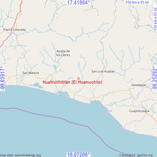 Huamuchititán (El Huamuchito) on map