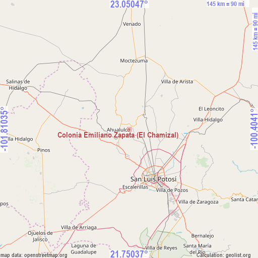 Colonia Emiliano Zapata (El Chamizal) on map