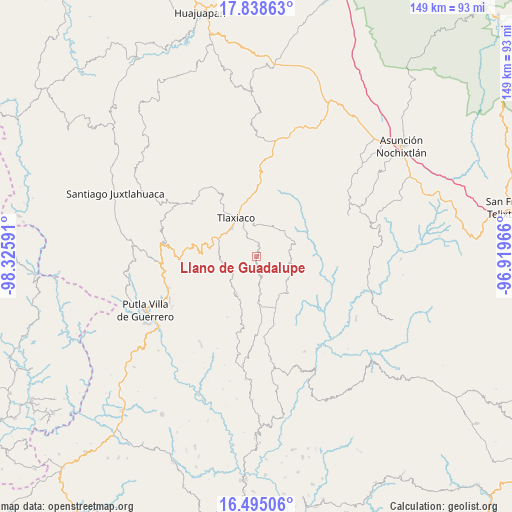 Llano de Guadalupe on map