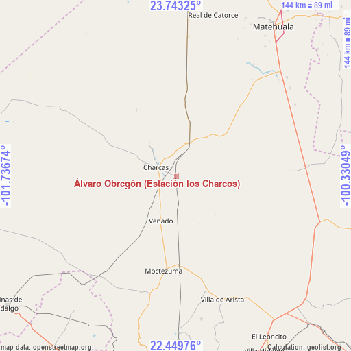 Álvaro Obregón (Estación los Charcos) on map
