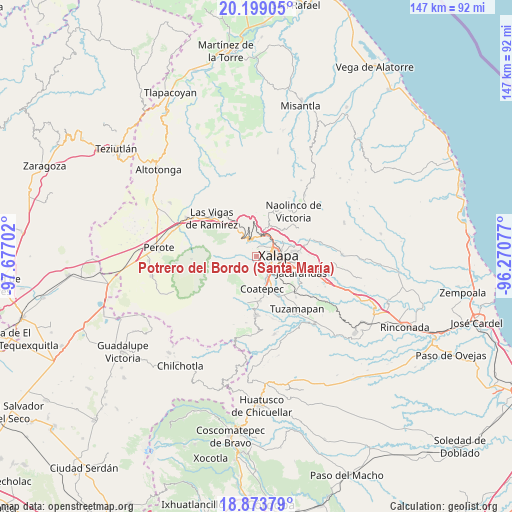 Potrero del Bordo (Santa María) on map