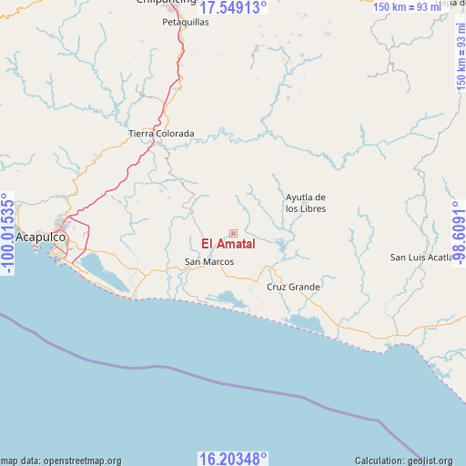 El Amatal on map