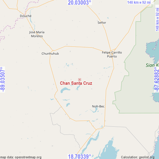 Chan Santa Cruz on map