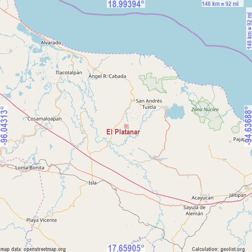 El Platanar on map