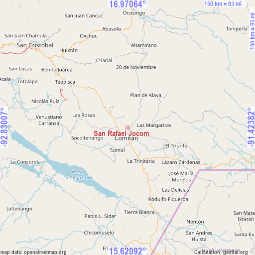 San Rafael Jocom on map