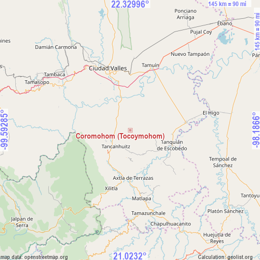 Coromohom (Tocoymohom) on map