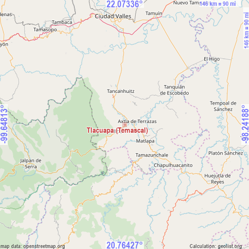 Tlacuapa (Temascal) on map