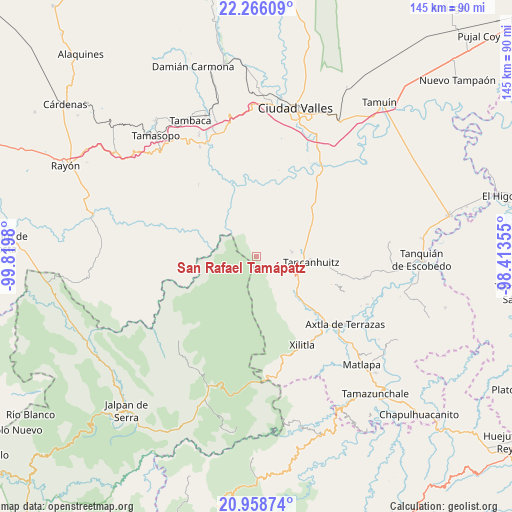 San Rafael Tamápatz on map