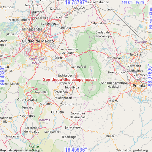 San Diego Chalcatepehuacán on map