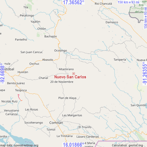 Nuevo San Carlos on map