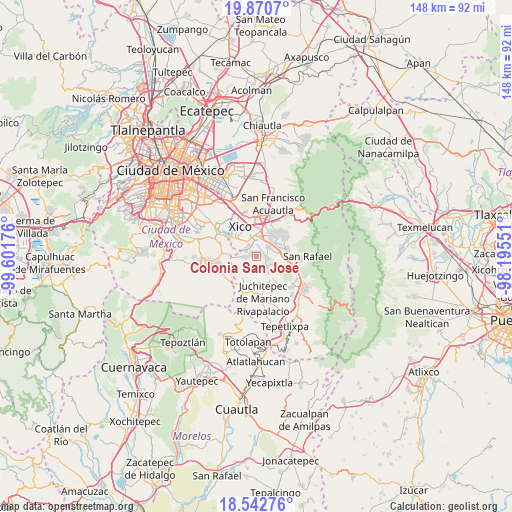 Colonia San José on map