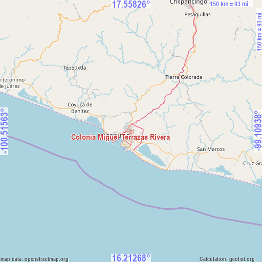 Colonia Miguel Terrazas Rivera on map