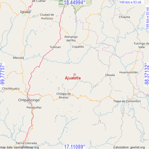 Ajuatetla on map