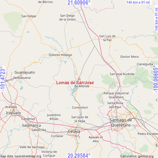 Lomas de San José on map