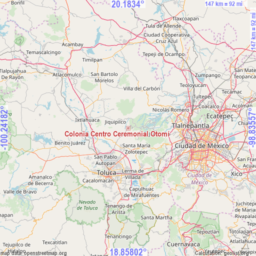 Colonia Centro Ceremonial Otomí on map