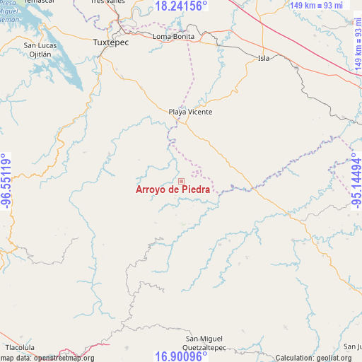 Arroyo de Piedra on map