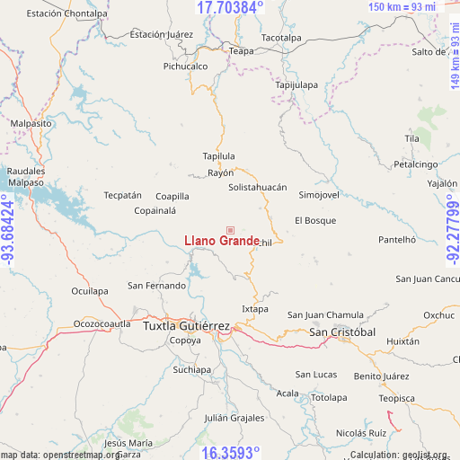 Llano Grande on map