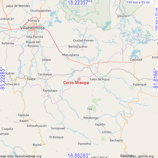 Cerro Misopa on map