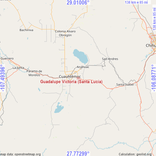 Guadalupe Victoria (Santa Lucía) on map